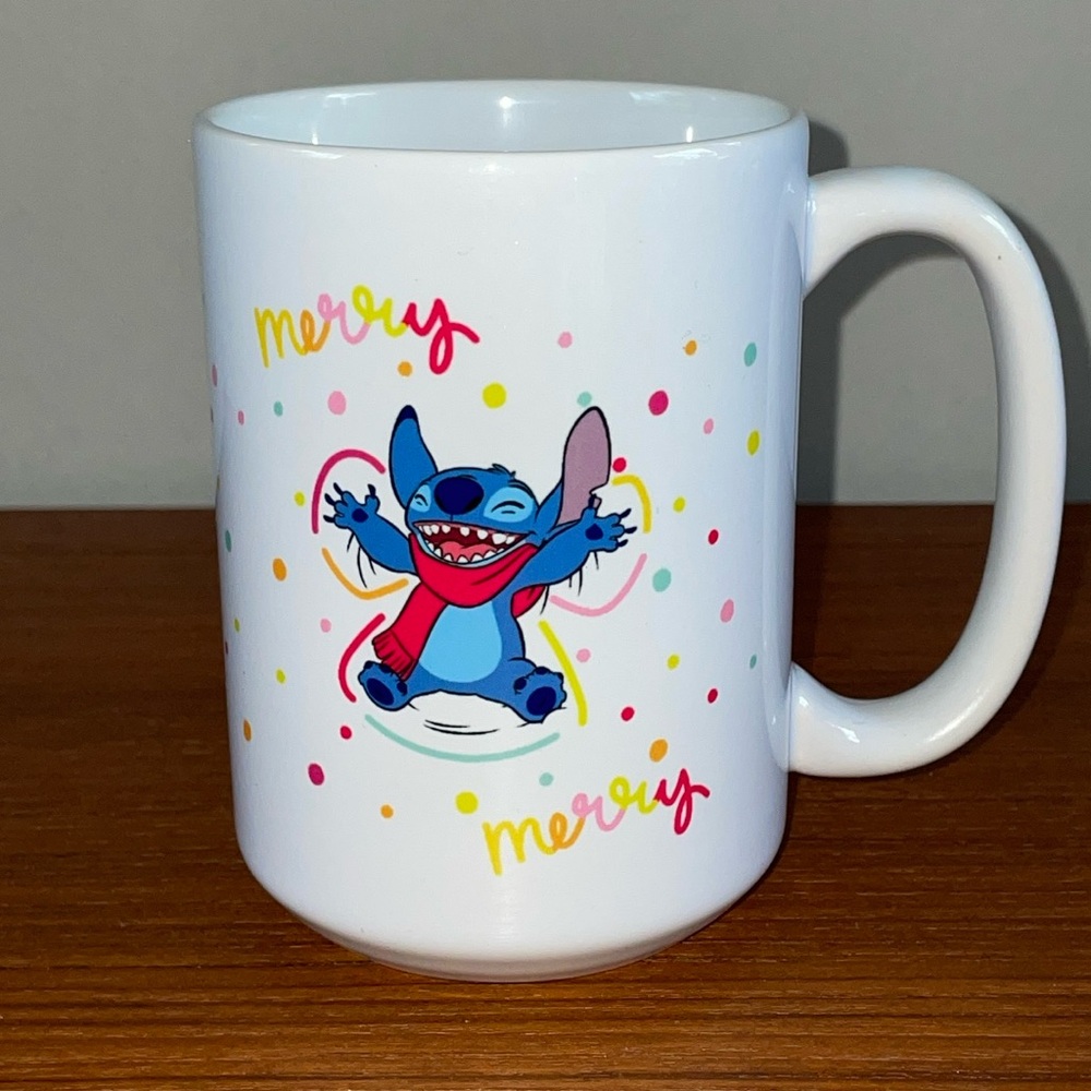 Stitch Coffee Cup Disney Cartoon Merry Merry Christmas Mug Gift